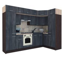 Bucatarie de Colt BIG GENA NEW ST. 150-290, Wenge / Decor 8509